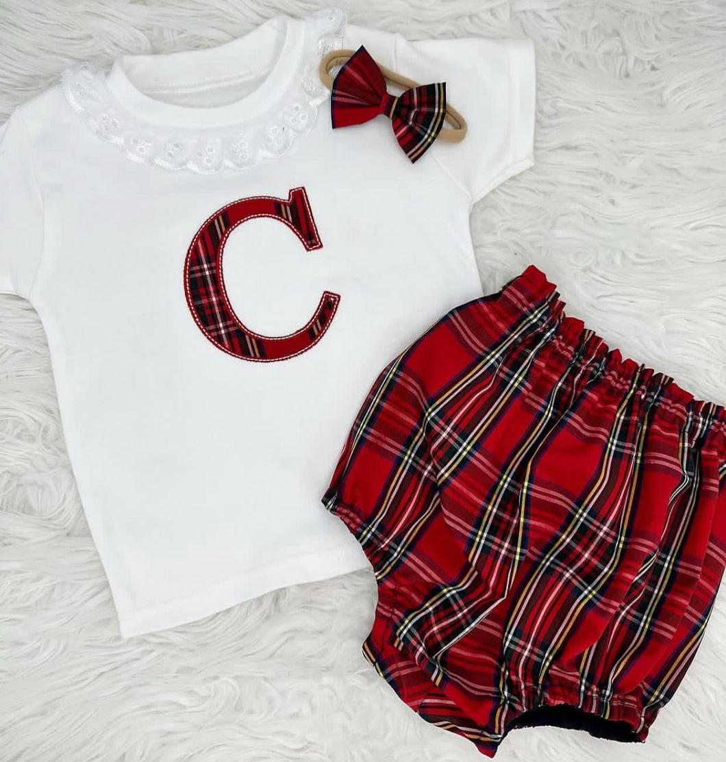 Red Tartan Personalised Set