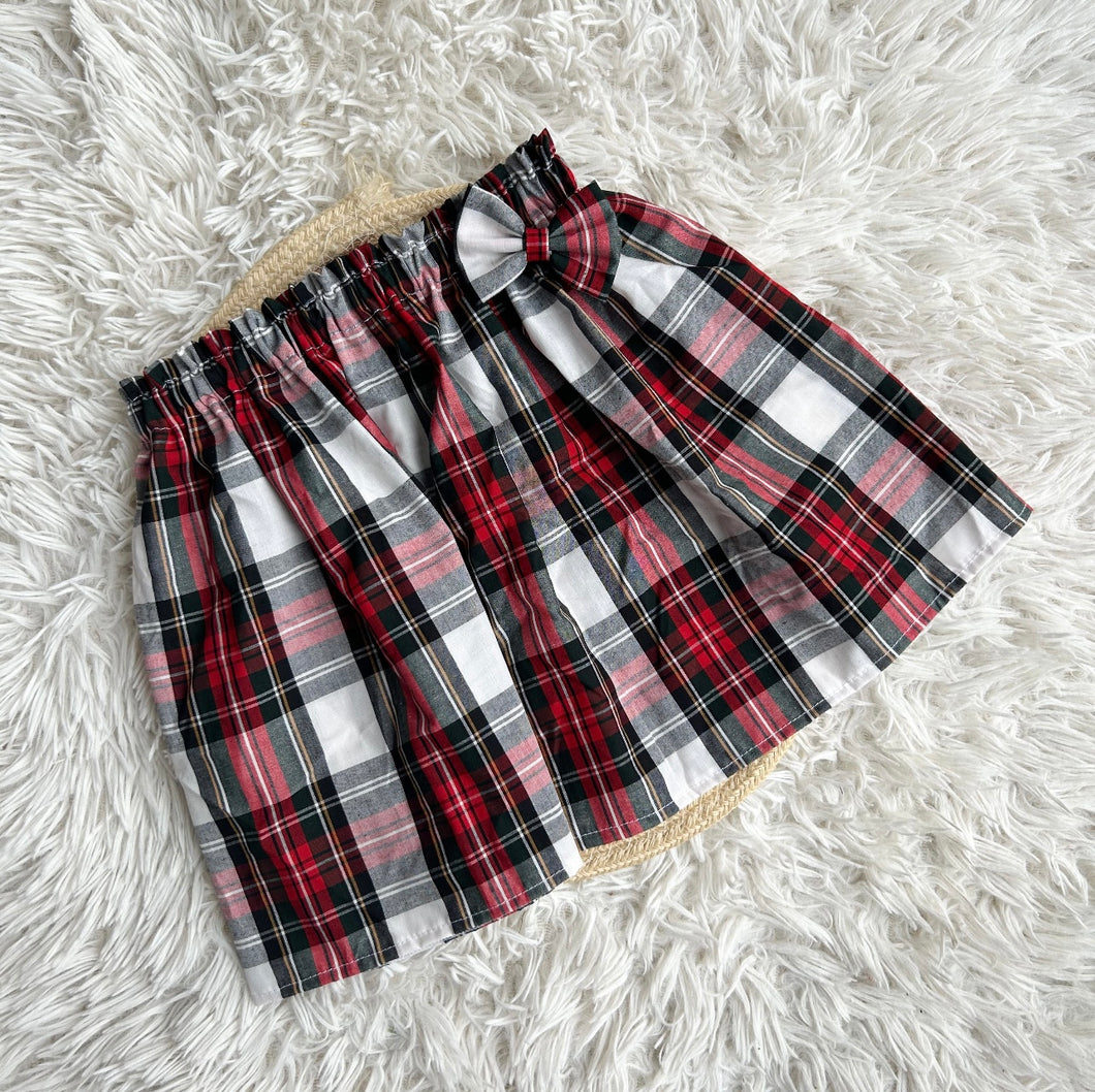 White Tartan Christmas Skirt