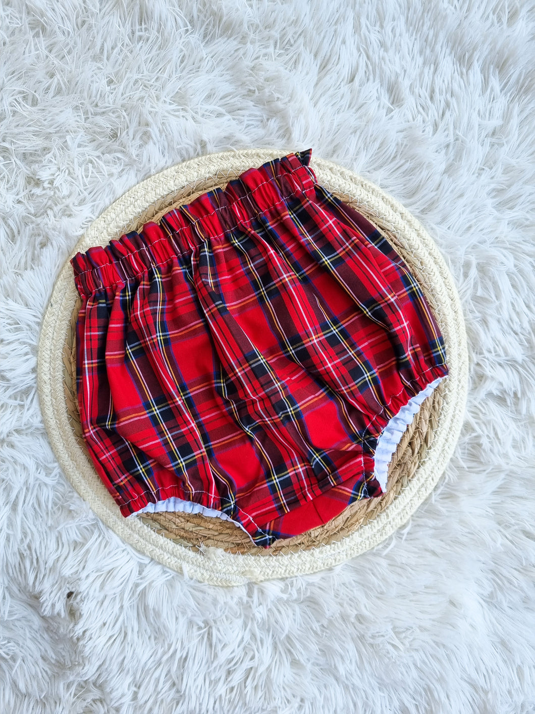 Red & White Tartan High Waisted Bloomers